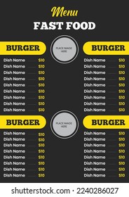 This is a very nice restaurant food menu design