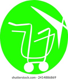 Das ist ein sehr einfaches Logo-Design. Dieses Logo ist sehr gut zum Einkaufen geeignet, mit Grün dekoriert, was Fortsetzung bedeutet
