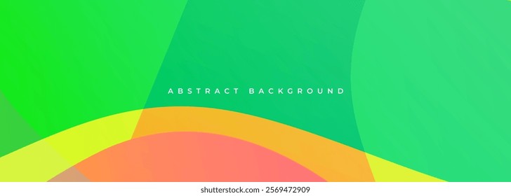 This vibrant abstract background features a harmonious blend of smooth curves and dynamic gradients, showcasing an array of rich greens and warm oranges interspersed with gentle pastel tones.