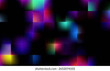 This vibrant abstract background features colorful mosaic patterns enhanced by light effects, creating a dynamic visual experience that draws viewers into the arts intricate details