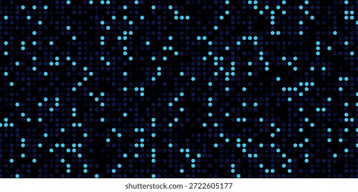 Este vibrante fondo digital abstracto presenta un patrón hipnotizante de píxeles azules brillantes dispersos contra una matriz oscura similar a una cuadrícula. La composición evoca una sensación de ruido digital, un mosaico de puntos de luz o incluso una constelación en un universo digital. El formato PNG de Vector transparente lo hace ideal para superponer en varios diseños, agregando una estética tecnológica o futurista única. Su naturaleza pixelada y puntos brillantes y brillantes sugieren temas de datos, tecnología o una sensación de juego retro de 8 bits.