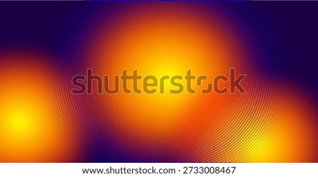 This vibrant abstract image features a dynamic blend of warm orange and yellow hues, creating a radiant and energetic visual effect. Concentric circles add depth and movement