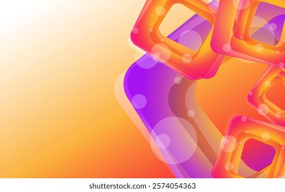 
This vibrant background features dynamic gradients of orange, pink, and purple, with overlapping geometric shapes,glowing accents. Ideal for modern designs, it conveys energy,creativity.