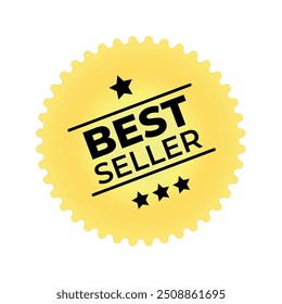 Esta vibrante insignia de "Best Seller" es perfecta para resaltar los productos o servicios de mejor rendimiento en su catálogo.