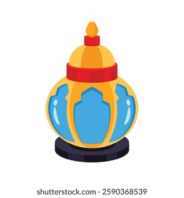 This vibrant cartoon style lantern is ideal for use in cultural or religious contexts.