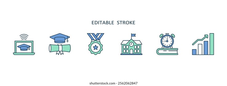 This vibrant collection of icons represents special education themes, promoting inclusive learning and ensuring school accessibility for all students, especially those with diverse needs