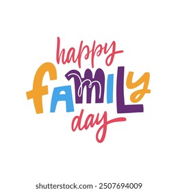 This vibrant and colorful design celebrates Happy Family Day, perfect for cheerful greeting cards and social media posts