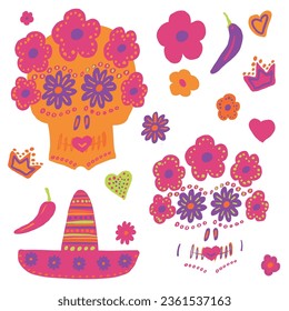 This vibrant and culturally rich pattern pays homage to the Mexican tradition of Dia de los Muertos, or Day of the Dead.