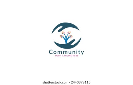 This vibrant and dynamic logo embodies the spirit of community and unity