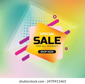 This vibrant and eye-catching vector art illustration depicts a special sale event with dynamic elements that capture attention.