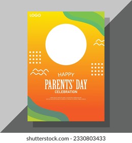 This vibrant flyer design is specifically crafted to celebrate and honor Parents' Day, featuring captivating orange sunset ornaments that create a visually appealing and atmospheric composition.