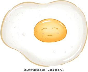 This vibrant fried egg and appetizing illustration captures the essence of a perfect breakfast.