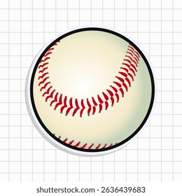 Esta ilustração vibrante apresenta um Baseball detalhado, perfeito para projetos e projetos relacionados a esportes e jogos.