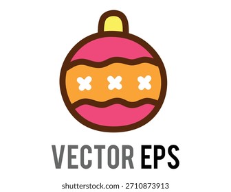 This vibrant illustration features a detailed Christmas ornament, perfect for holiday-themed designs and celebrations