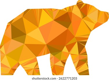 This vibrant image showcases a stylized, polygon-based silhouette of a bear.