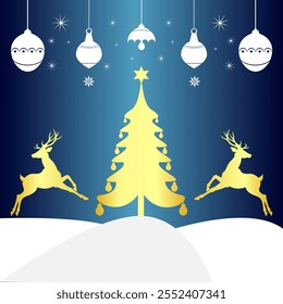 This vibrant "Merry Christmas" illustration showcases a festive design with glowing ornaments, colourful string lights, and holiday greenery. Perfect for greeting cards, digital posts.