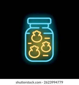 This vibrant neon sign is perfect for illustrating concepts of food preservation, homemade goods, and traditional recipes