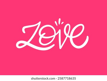 This vibrant and pink background showcases stylish Love typography, perfect for romantic projects