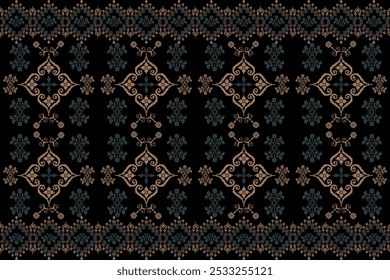 Dieser lebendige Pixel-Stoff verfügt über detaillierte ethnische Stickereien, aufwändige Kreuzstiche und bunte Mandala-Muster. Perfekt für ethnische Teppiche, Kissenbezüge und Bettwäsche-Sets, die Stammesmotive mischen 