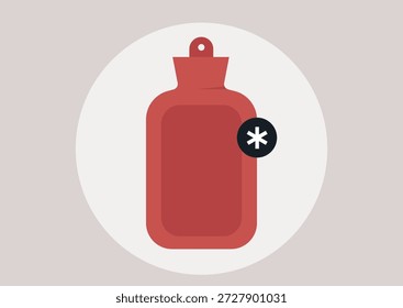 Este vibrante ícone termofor vermelho expressa calor e conforto, Perfeito para noites acolhedoras passadas dentro de casa, evoca uma sensação de relaxamento, enquanto proporciona alívio calmante