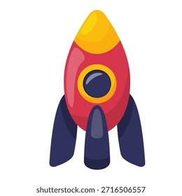 This vibrant rocket illustration is perfect for various creative projects, including childrens books and educational materials. Its playful design adds a fun element to any artistic endeavor.