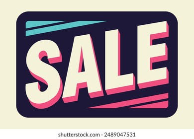 This vibrant sign prominently displays the word "SALE" in bold, colorful text. It is perfect for drawing attention to sale events and special promotions in retail settings.