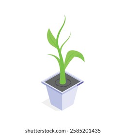 This vibrant, stylized icon showcases a small plant growing in a light purple pot