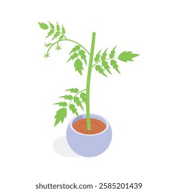 This vibrant, stylized icon showcases a small plant growing in a light purple pot