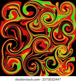 This vibrant swirl of red and green is a masterpiece of the chaos. Dive into a world of abstract expression is a reminder that beauty can be found in the most unexpected places. 