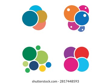 This vibrant vector graphic features a collection of abstract, colorful circle and bubble cluster designs arranged in dynamic geometric formations. Utilizing a wide palette of bright colors including teal, orange, blue, green, pink, and purple, these versatile modular assets are ideal for modern branding, science concepts, molecular networks, background graphics, or any creative digital project requiring a playful yet organized aesthetic.

#AbstractCircles #BubbleCluster #ColorfulDesign #GeometricShapes #VectorArt #ModernGraphics #CreativeElements #VibrantColors #DigitalAssets #PatternDesign