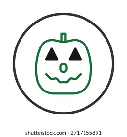Esta vibrante Imagen de Vector muestra un delicioso ícono de calabaza de Halloween, perfecto para capturar el espíritu alegre de la temporada navideña de octubre. Su Diseño gráfico simple lo hace versátil para