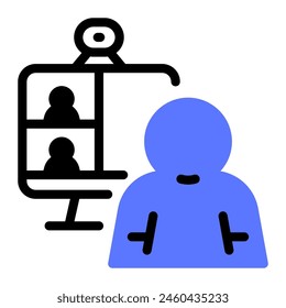 This Video call icon is suitable for Remote work, Work from home, Digital Nomad and Freelance