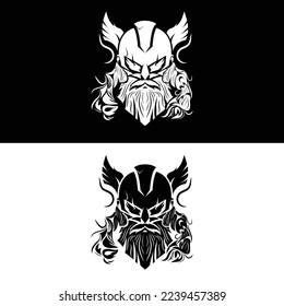 This is Viking Soldier Face Illustration