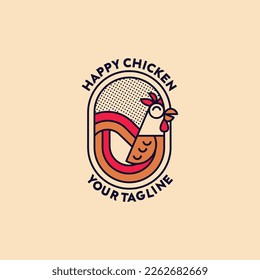 This vintage chicken logo is a restaurant concept with ancient conditions and can be used for restaurant logos and chicken flour seasoning logos