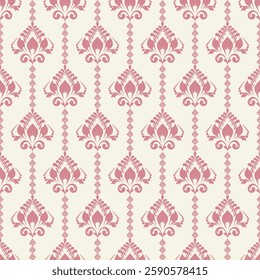 This vintage fabric pattern features pink floral patterns on a cream background, creating an elegant and delicate feel. Perfect for backgrounds, gift wrap, burlap, and more.