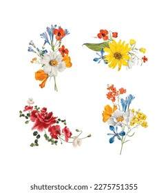 This is a Vintage spring flowers vector.