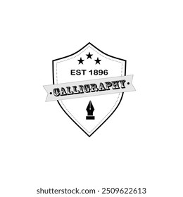 Dieses Vintage-Stil-Vektordesign verfügt über ein klassisches Schild-Emblem mit einem gepunkteten Umriss und fügt einen Hauch von Eleganz und Tradition hinzu. Perfekt für Branding, Schreibwaren oder als Logo für Unternehmen.