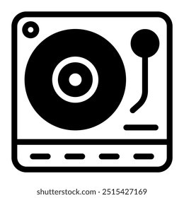 Dieses Vinyl- und Drehtischsymbol eignet sich für Musik, Musikinstrumente, Unterhaltung und Multimedia usw.