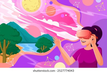 Este modelo de plano de fundo temático Virtual Universe Technology descreve um mundo digital futurista dinâmico e sofisticado.