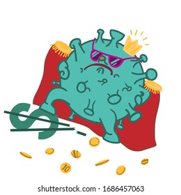 This virus imagines itself to be the winner of the Economy. Vector.