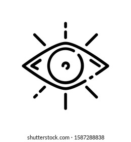 This is vision vector icon with white background