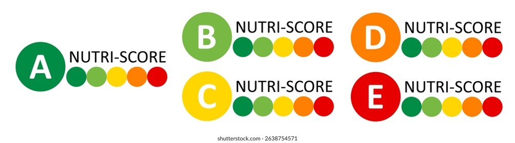 This visual representation illustrates varying nutrition scores ranging from A to E, highlighting their importance in guiding consumers toward healthier food choices and dietary decisions.