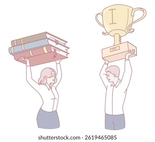 This visual represents the journey of seeking knowledge and celebrating lifes achievements as we progress