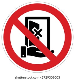 This visual symbol prohibits the use of mobile phones and electronic devices in specific areas. Perfect for theaters, classrooms, or confidential meeting rooms.