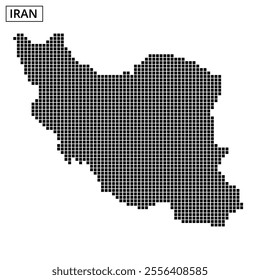 This visualization features Iran outlined with dotted patterns and contour lines, showcasing the country's shape and geography effectively.