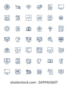 This Visualization vector icon pack includes 42 Bold Line designs in 256x256 Pixel Aligned format, perfect for enhancing digital interfaces.