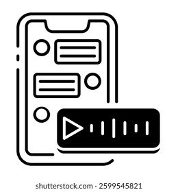 This Voice Note icon is suitable for Audio, Music, etc