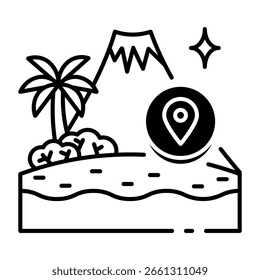 Este ícono de isla volcánica es conveniente para la hermosa Country tropical, etc.