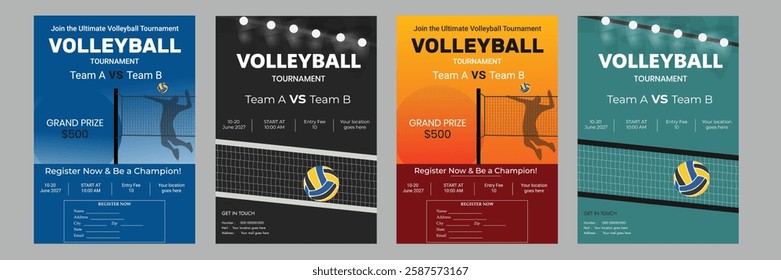 This Volleyball Flyer Template is perfect for promoting your upcoming volleyball tournament, sports events, or championship games. Designed with a modern and professional layout, this editable flyer 