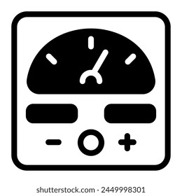 This voltmeter icon is suitable for Engineering, Machine, Technology, etc.